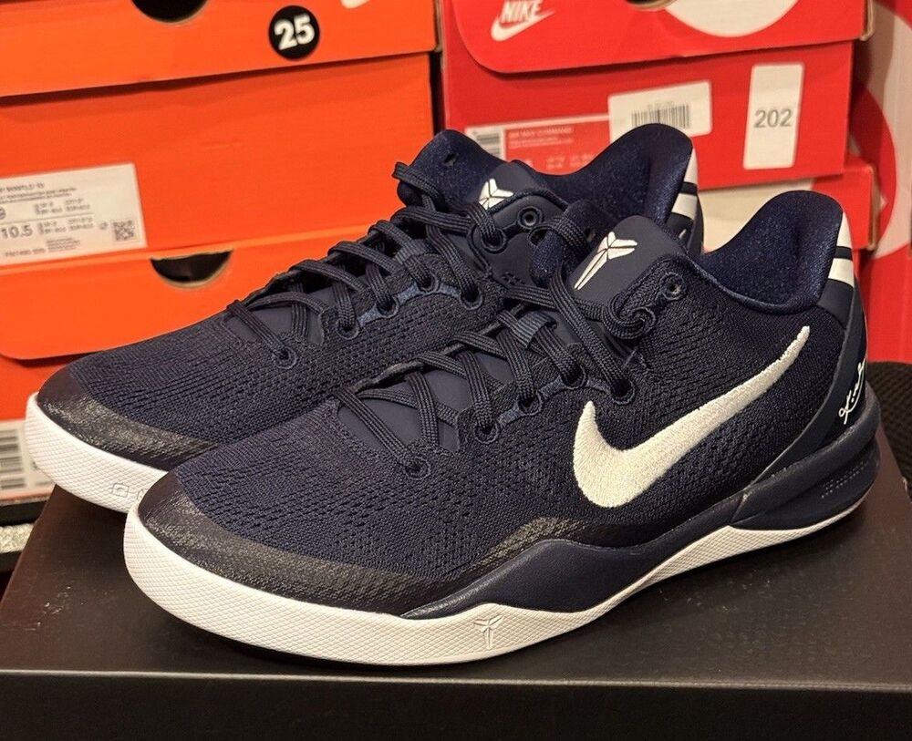 Nike Kobe VIII 8 GS Navy White FN0266-400 7Y Womens 8.5 (070)